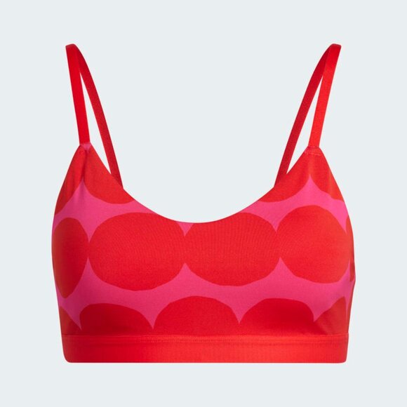 SOLD OUT! ADIDAS MARIMEKKO TECHFIT LONG BRA TEAM REAL MAGENTA POLKA DOT Sz L - Picture 2 of 10